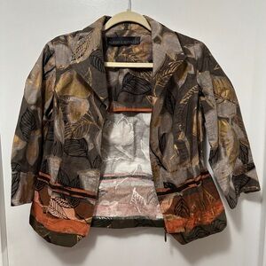 Alexis & Avery 100% Cotton Size 6P Multicolor Short Zip Up Tailored Denim Jacket